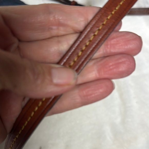 Dooney & Bourke Blue and Brown Logo Bag - Picture 11 of 14